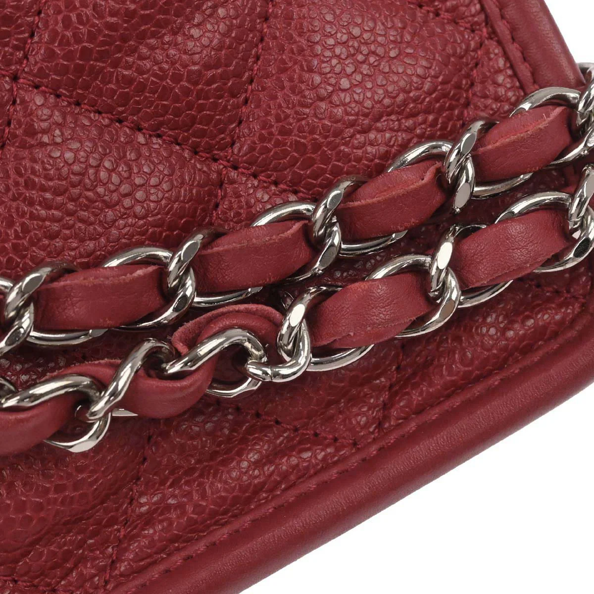 Chanel 2012-2013 Red Caviar Skin French Riviera Shoulder Bag - Image 3