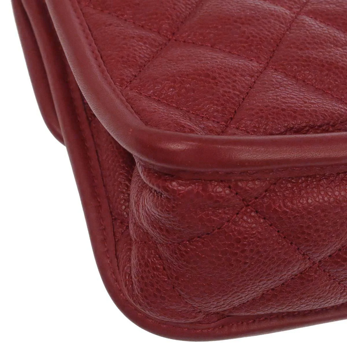 Chanel 2012-2013 Red Caviar Skin French Riviera Shoulder Bag - Image 4