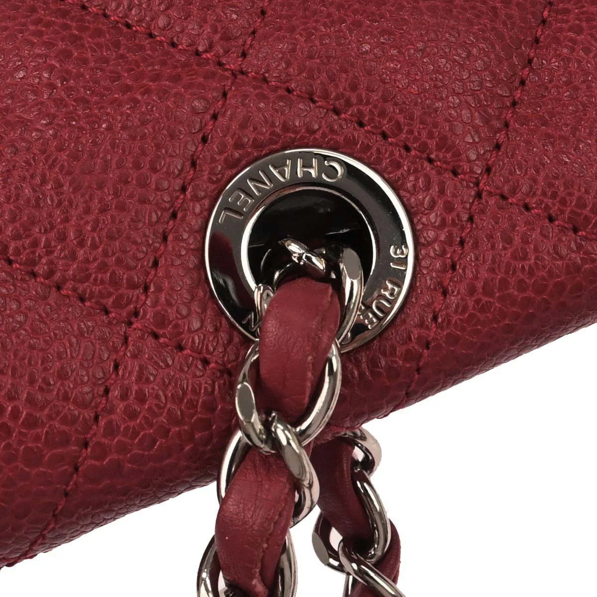 Chanel 2012-2013 Red Caviar Skin French Riviera Shoulder Bag - Image 6