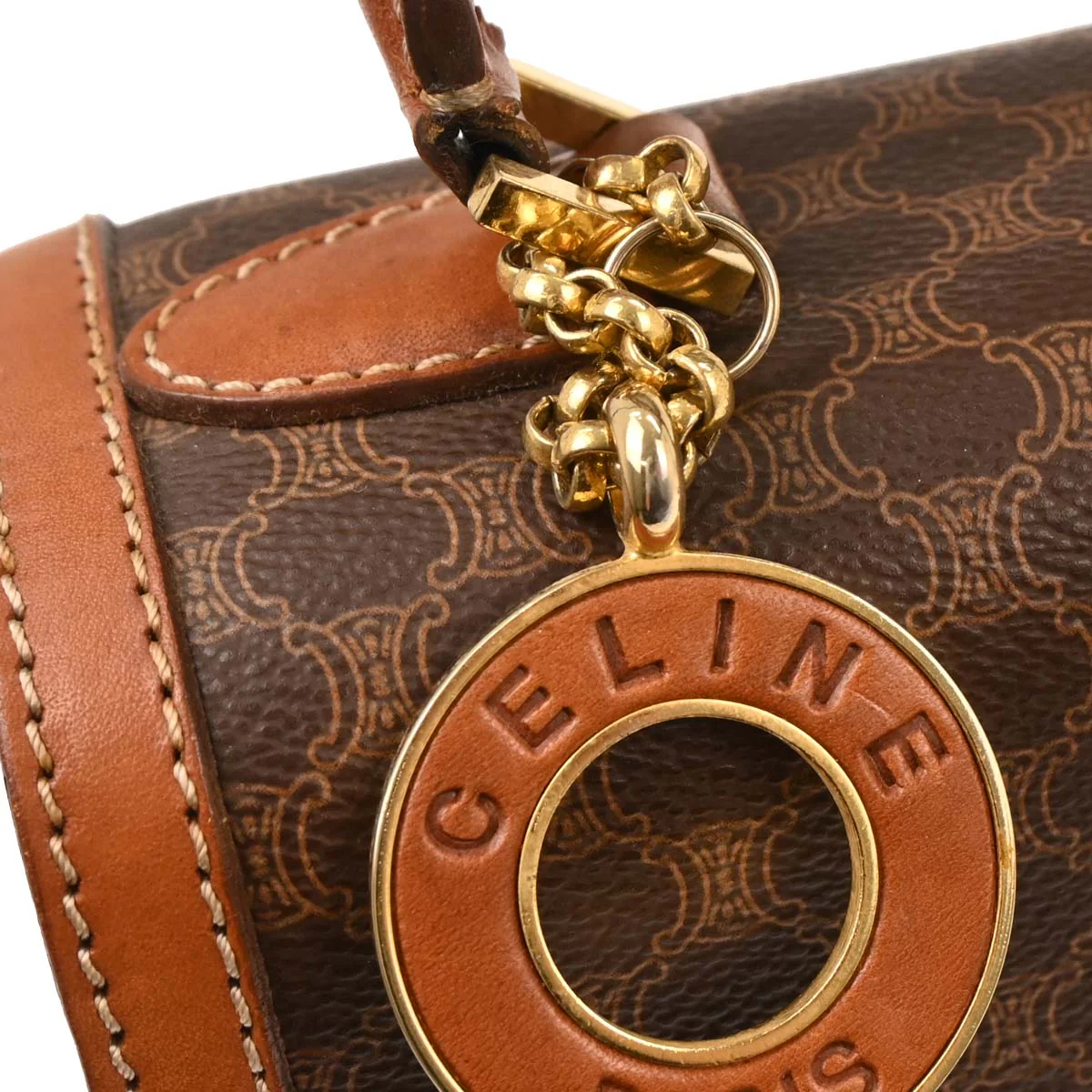 Celine Brown Macadam 2way Shoulder Handbag - Image 4