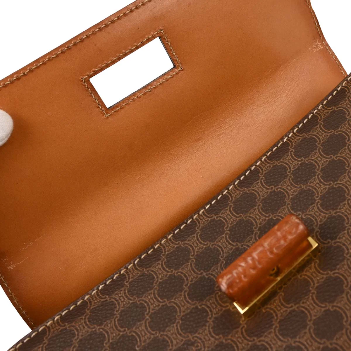 Celine Brown Macadam 2way Shoulder Handbag - Image 7