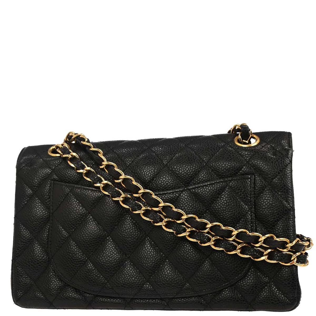 Chanel 2008-2009 Black Caviar Small Classic Double Flap Shoulder Bag - Image 2