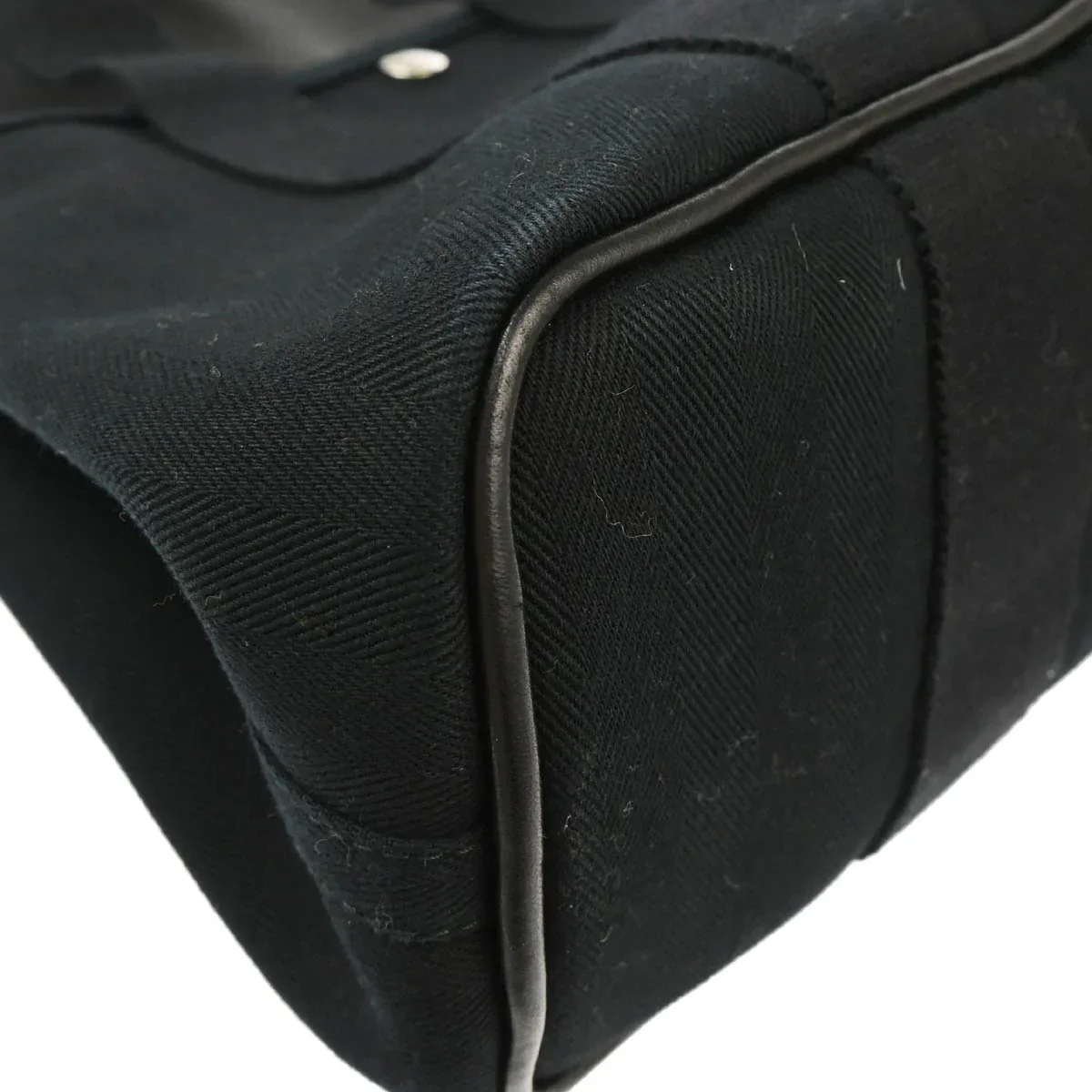 Hermes Black Toile Chevrons Valparaiso PM Tote Handbag - Image 6
