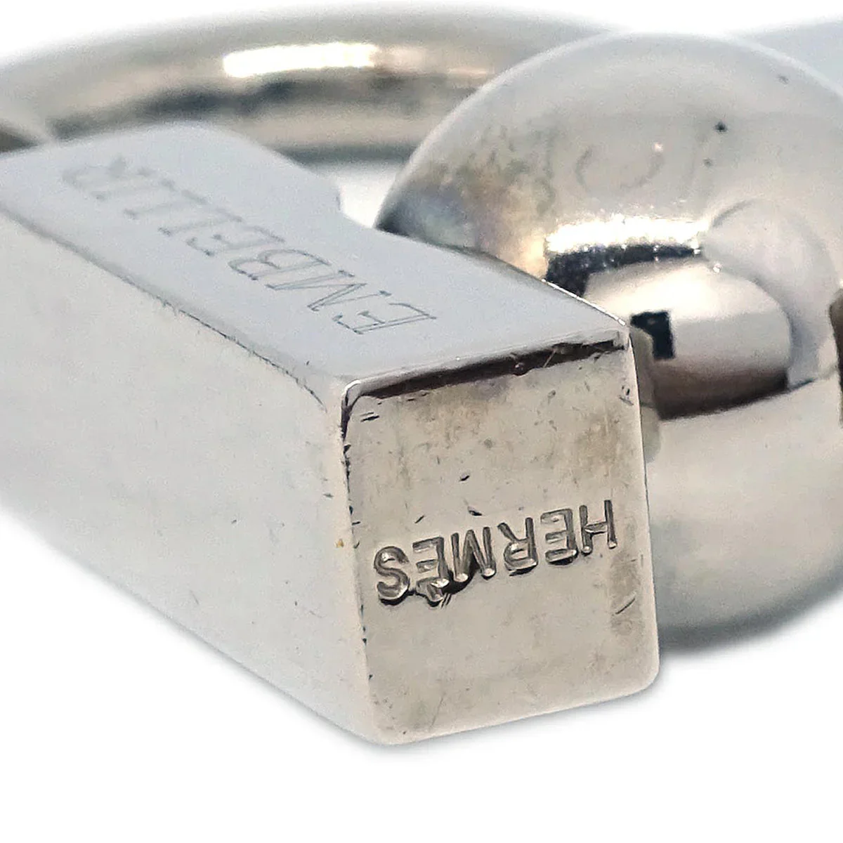 Hermes 2001 Earth Cadena Padlock Silver Small Good - Image 3
