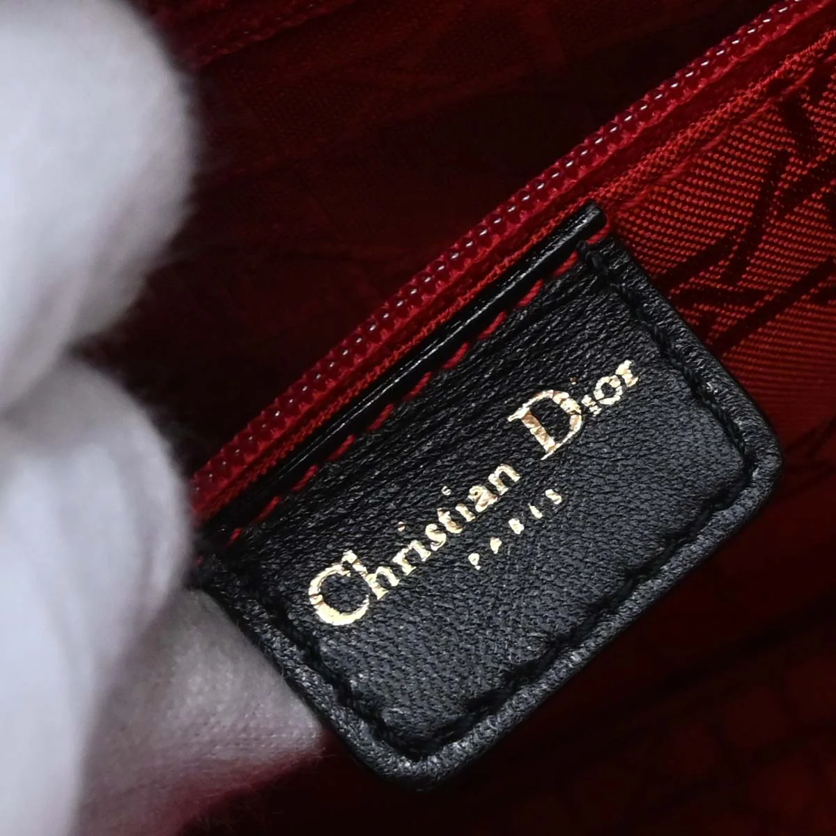 Christian Dior Black Lambskin Large Lady Dior Cannage 2way Shoulder Handbag - Image 9