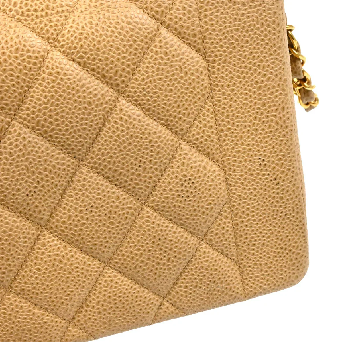 Chanel 1994-1996 Beige Caviar Medium Diana Shoulder Bag - Image 6