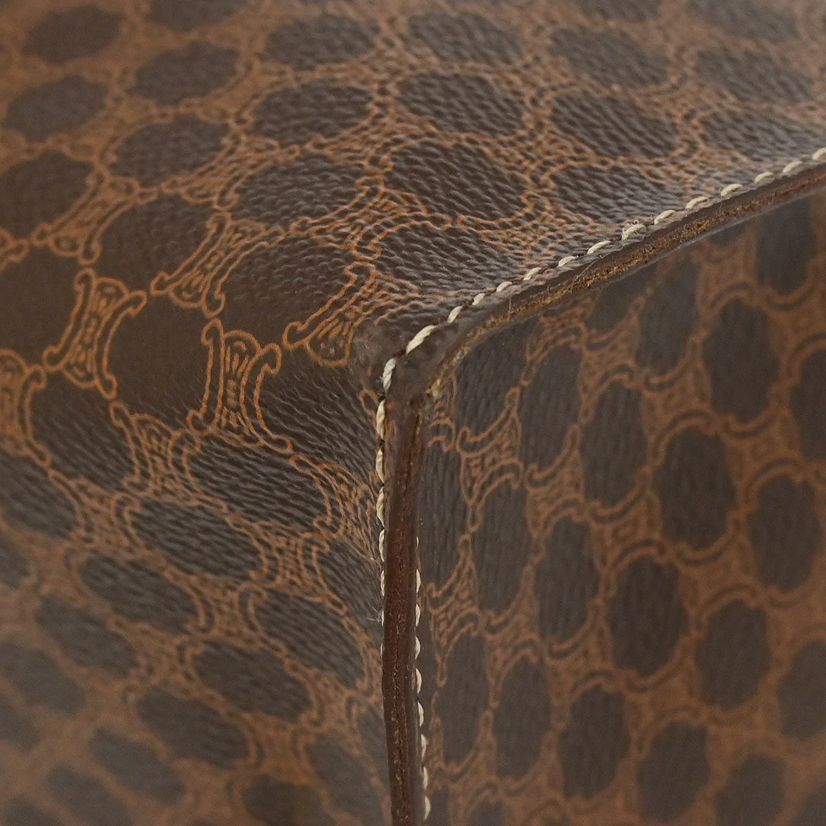 Celine Brown Macadam Shoulder Tote Bag - Image 4