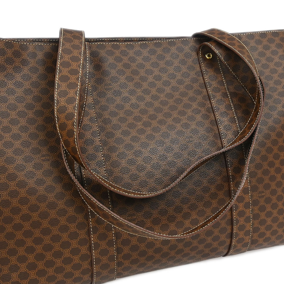 Celine Brown Macadam Shoulder Tote Bag - Image 5