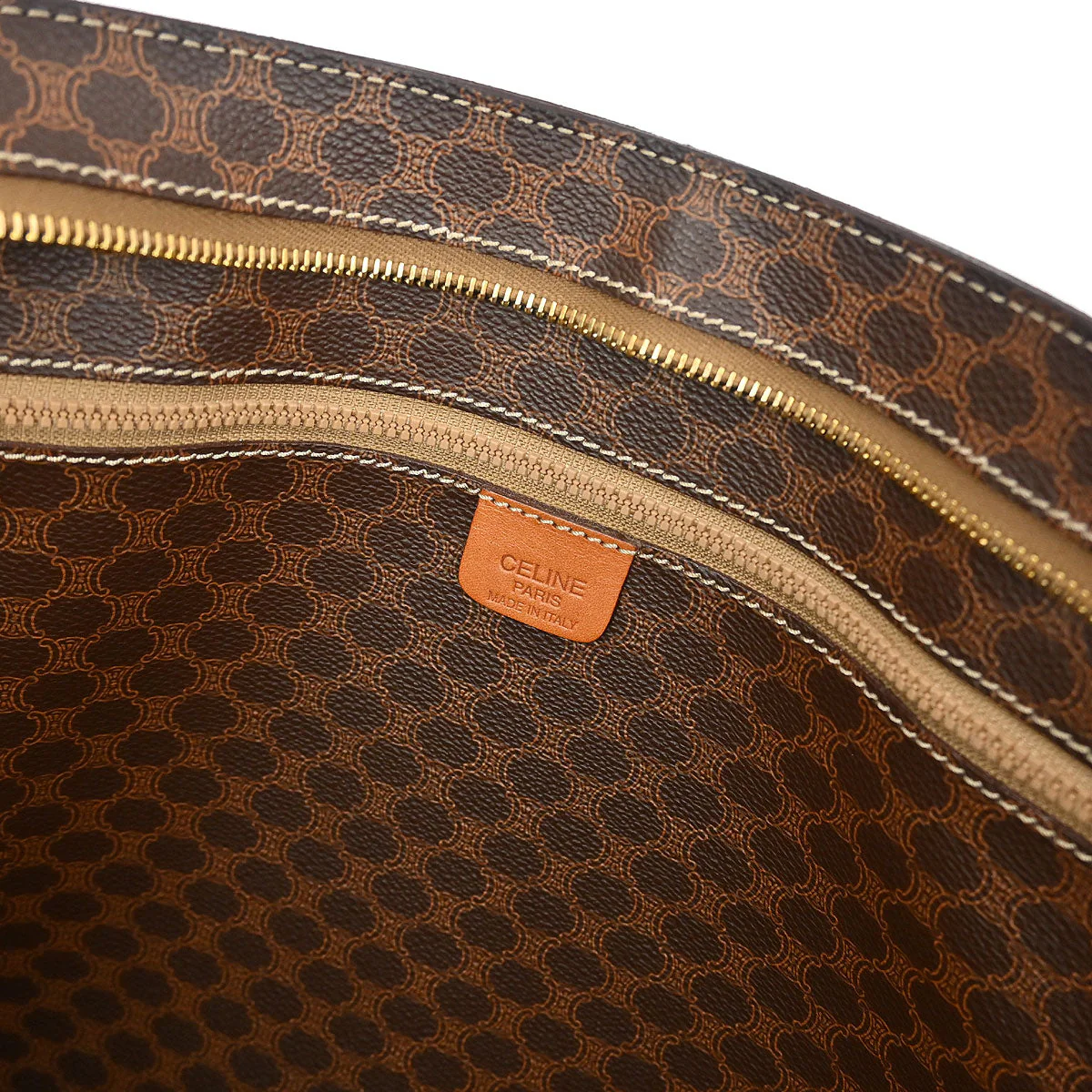 Celine Brown Macadam Shoulder Tote Bag - Image 8