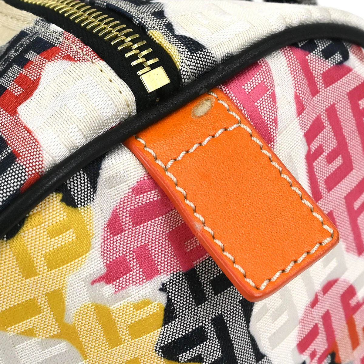 Fendi Black Canvas Zucchino Floral Forever Handbag - Image 6