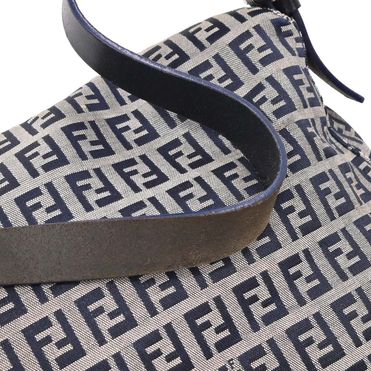 Fendi Navy Gray Zucchino Mamma Baguette Handbag - Image 3