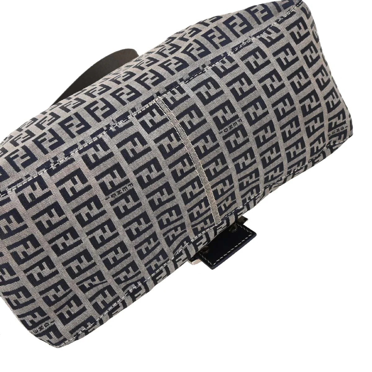 Fendi Navy Gray Zucchino Mamma Baguette Handbag - Image 4