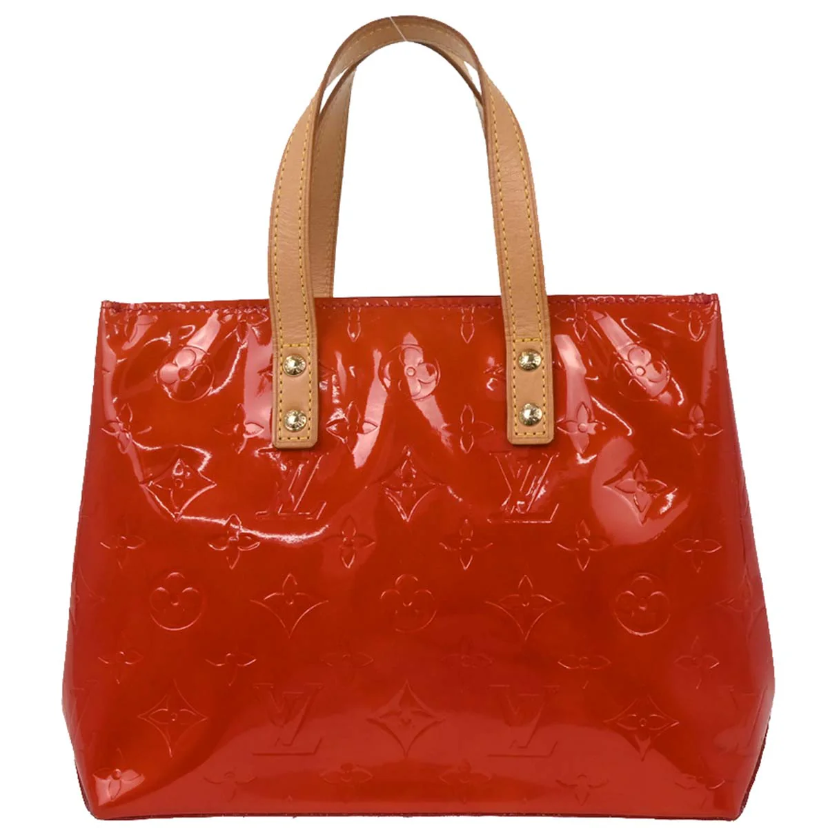 Louis Vuitton 2001 Red Vernis Reade PM Tote Handbag M91088