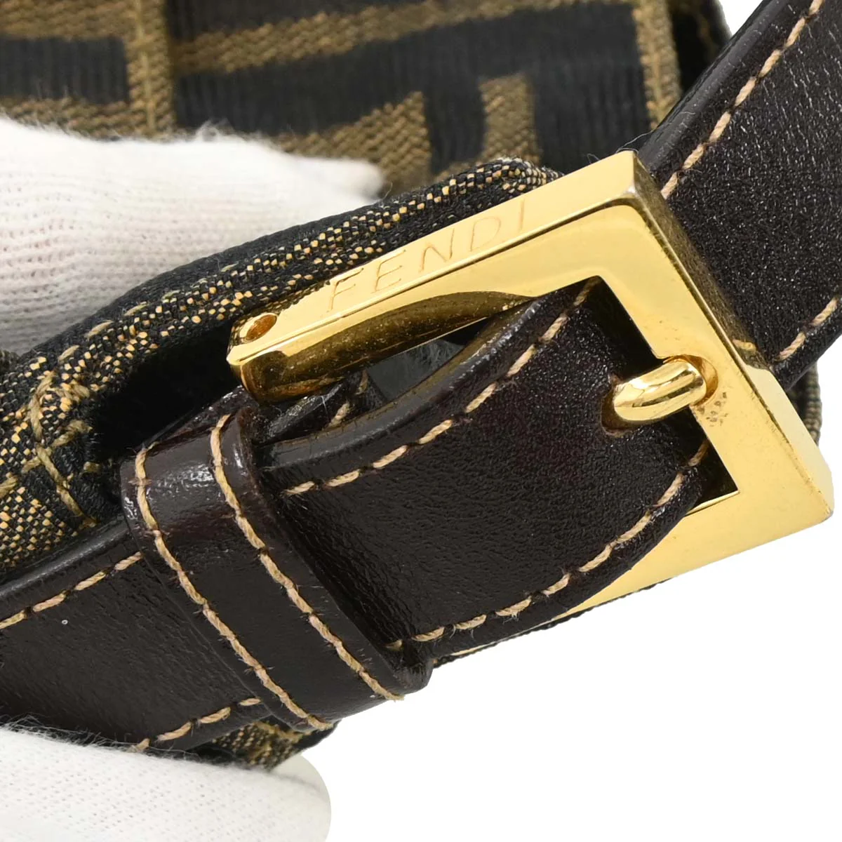 Fendi Brown Zucca Shoulder Bag - Image 3