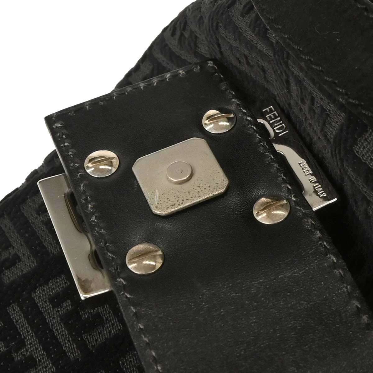 Fendi Black Gray Zucchino Tote Handbag - Image 8