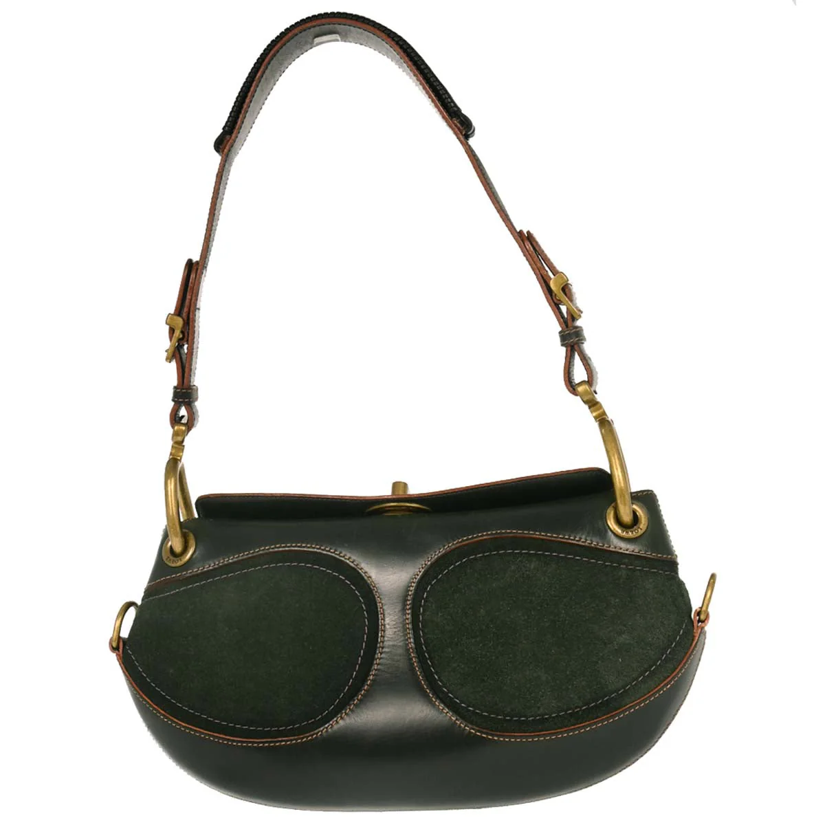 Loewe 2004 Green Suede Leather Shoulder Bag - Image 2