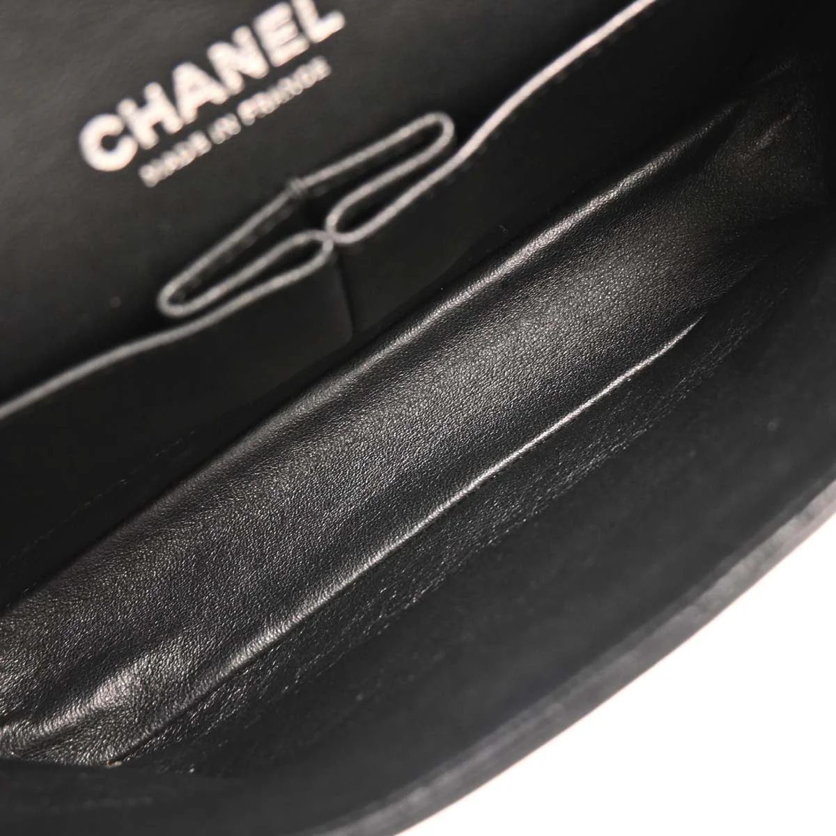 Chanel 2016-2017 Black Satin Airline Medium Classic Double Flap Shoulder Bag - Image 7