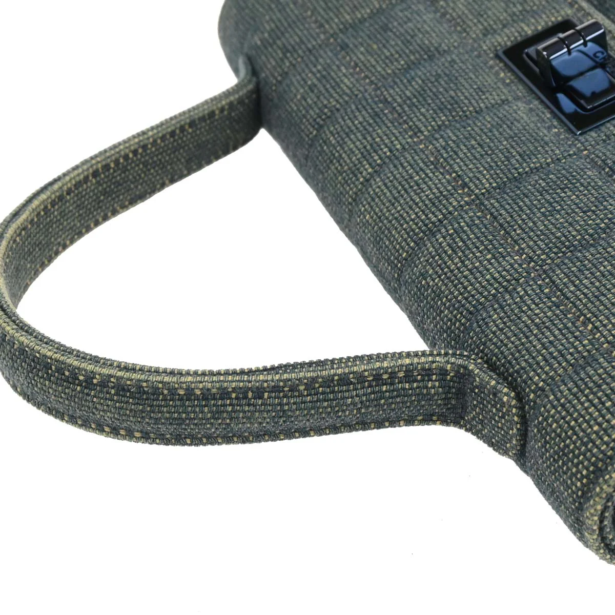 Chanel 2000-2001 Blue Denim Top Handle Mademoiselle Lock Handbag - Image 3