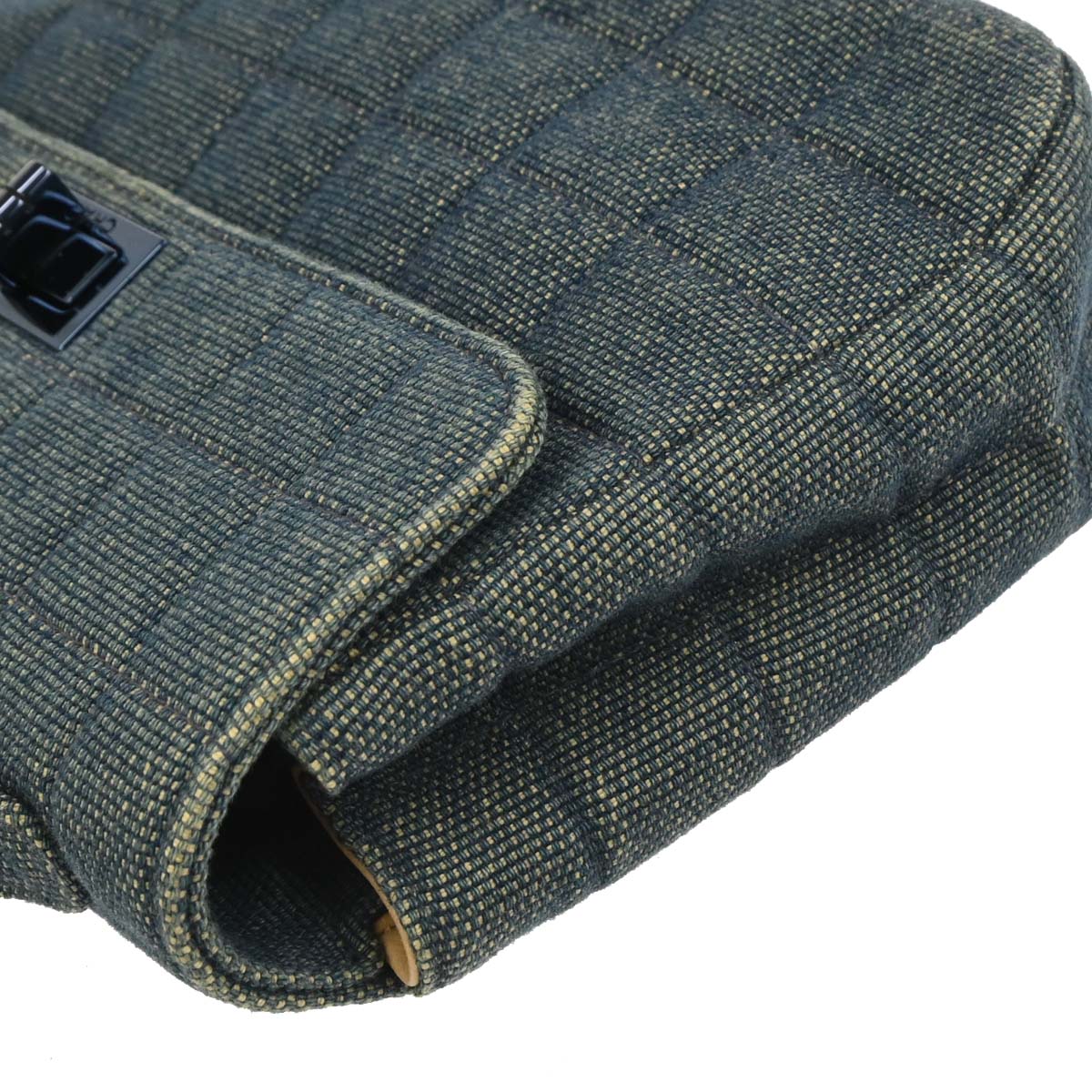 Chanel 2000-2001 Blue Denim Top Handle Mademoiselle Lock Handbag - Image 5