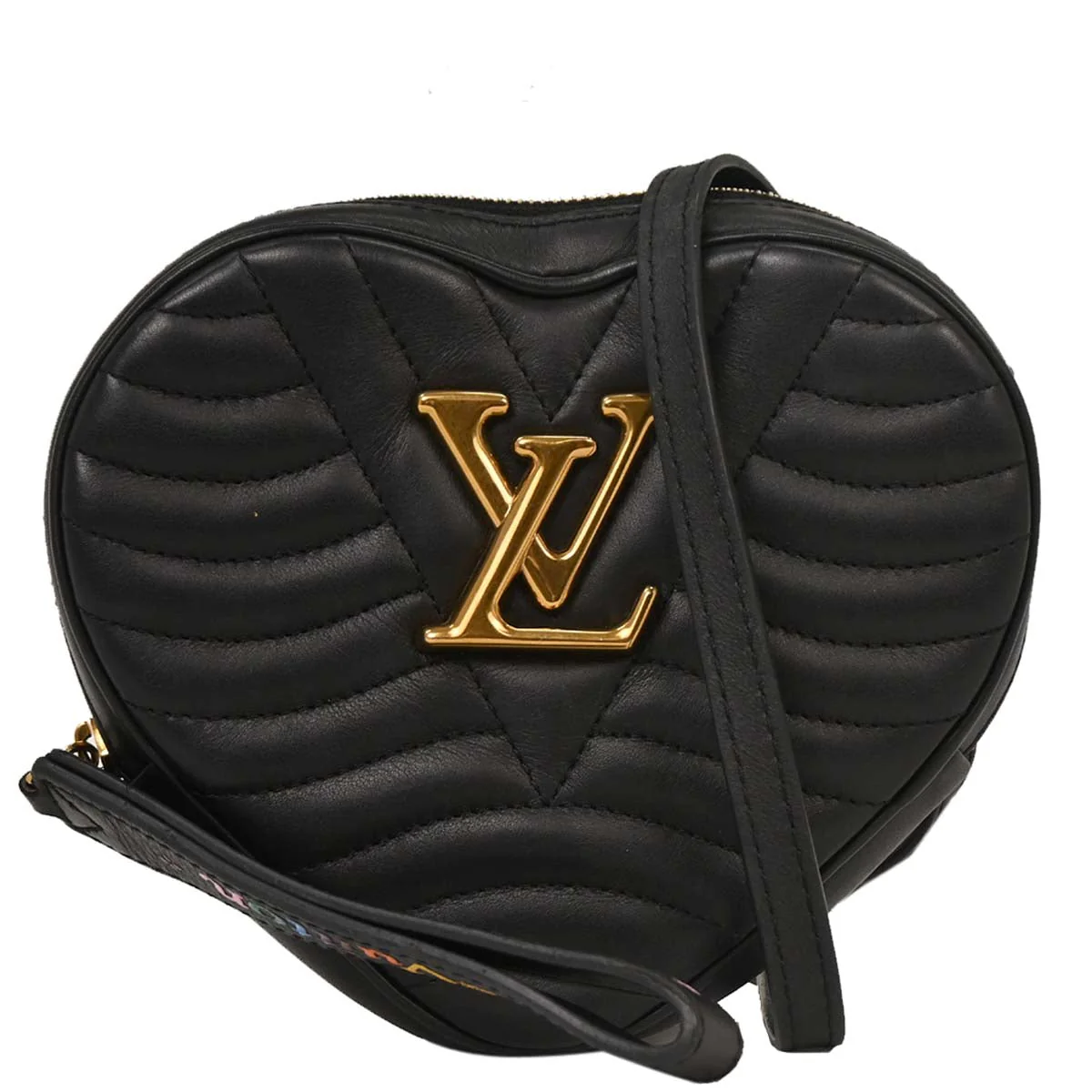 Louis Vuitton 2018 Black New Wave Heart Clutch Shoulder Bag M52796
