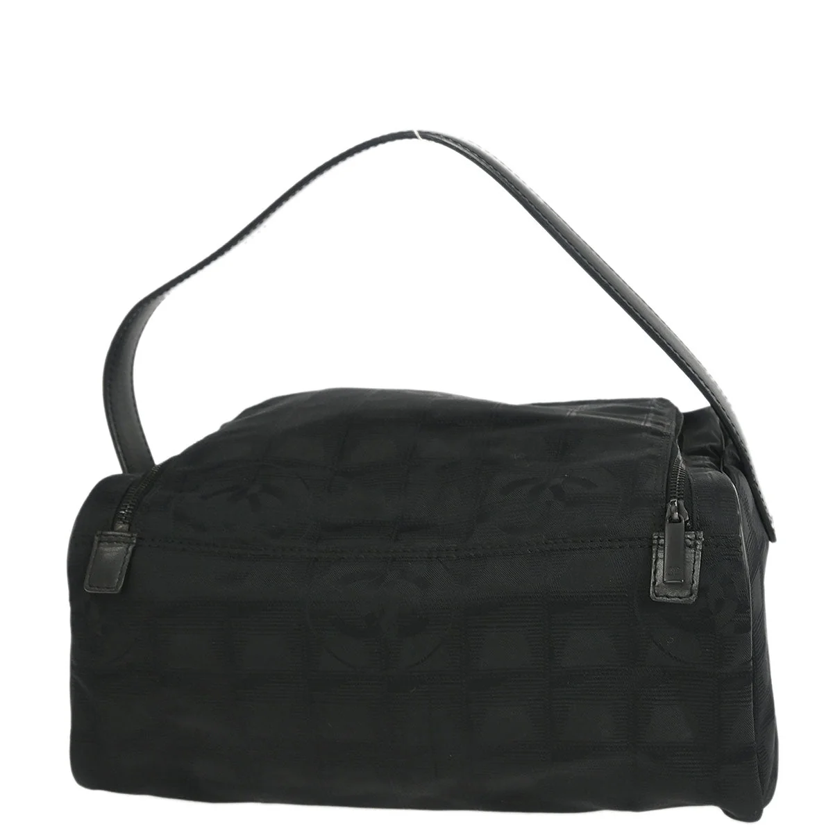 Chanel 2001-2003 Black Jacquard Nylon New Travel Line Vanity Handbag - Image 2