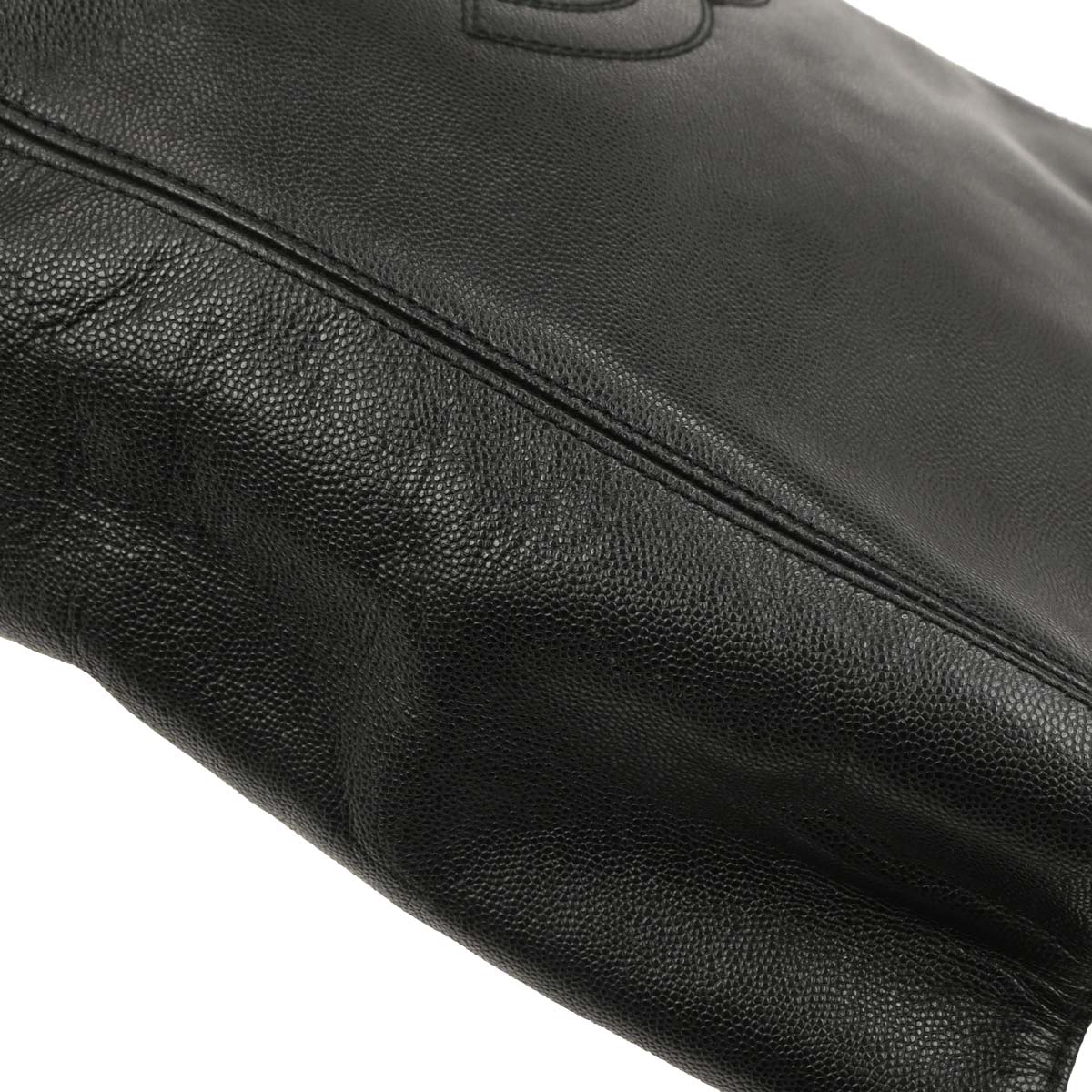 Chanel 1997-1999 Black Caviar Tote Chain Handbag - Image 3