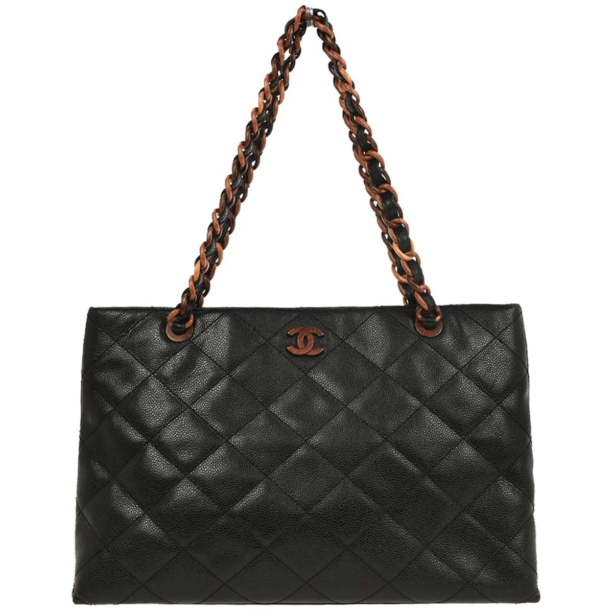 Chanel 2000-2001 Black Caviar Tote Handbag