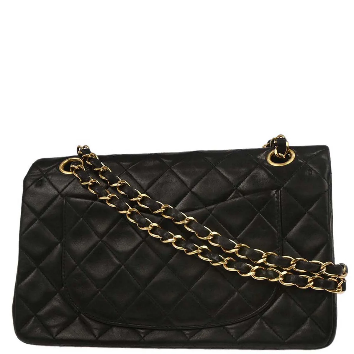 Chanel 1994-1996 Black Lambskin Small Classic Double Flap Shoulder Bag - Image 2