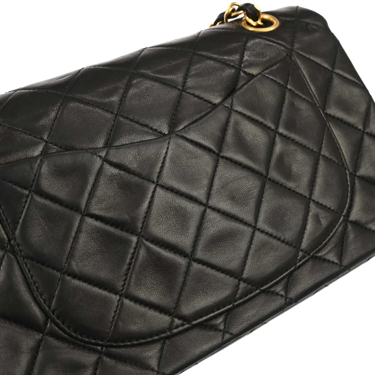 Chanel 1994-1996 Black Lambskin Small Classic Double Flap Shoulder Bag - Image 4