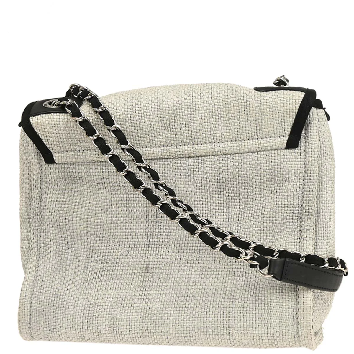 Chanel 2015-2016 Gray Nylon Canvas Deauville Shoulder Bag - Image 2
