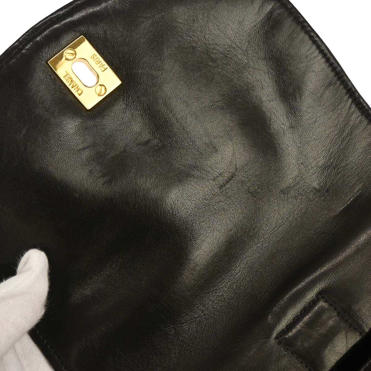 Chanel 1991-1994 Black Velvet Lambskin Backpack - Image 7