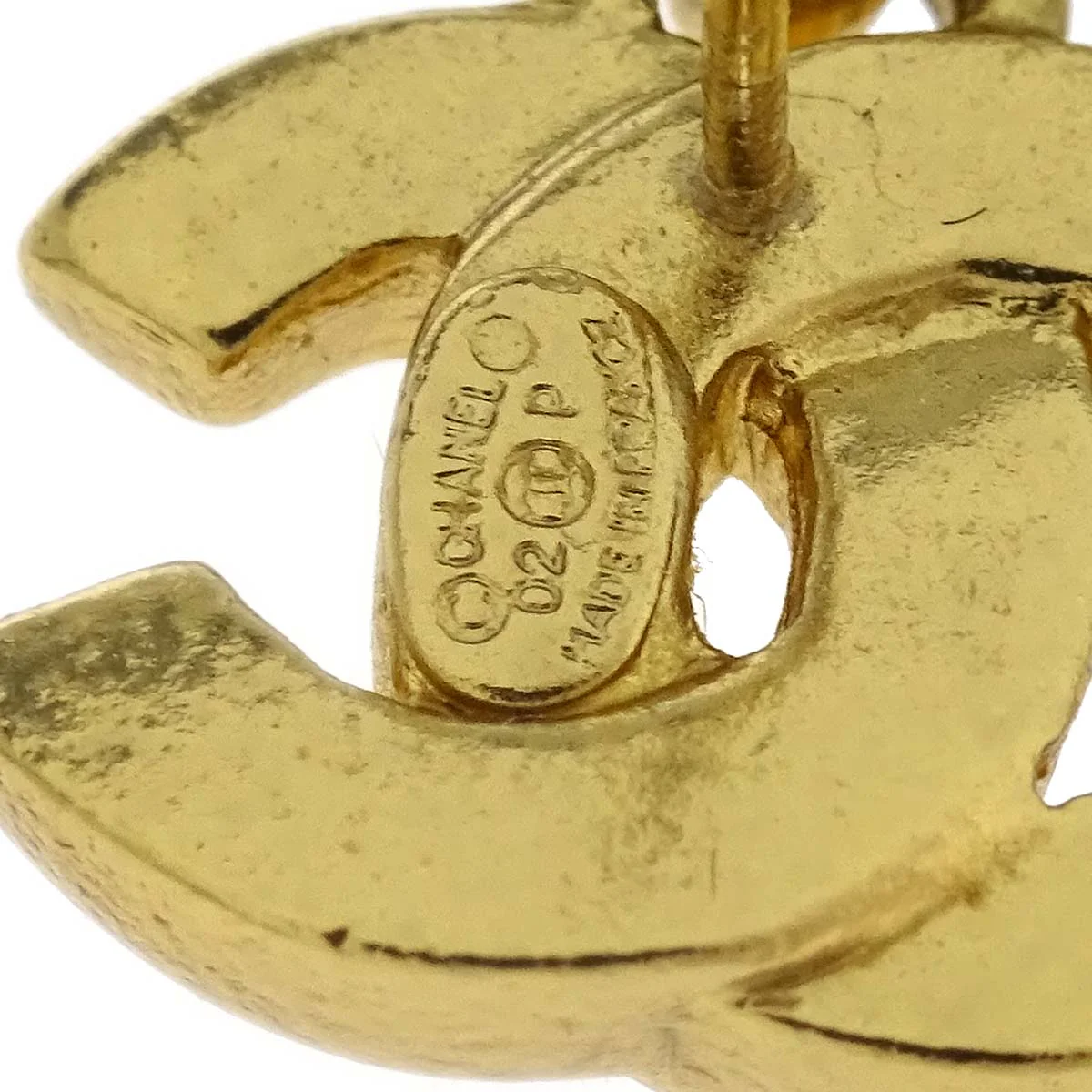 Chanel Dangle Pierced Earrings Gold 02P - Image 4