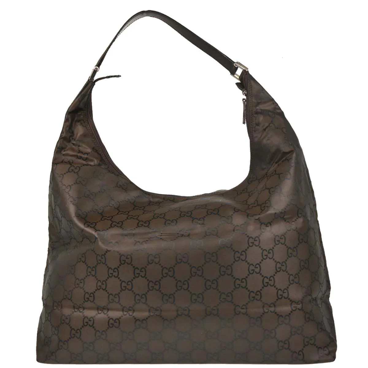Gucci Brown Nylon GG Hobo Handbag - Image 2