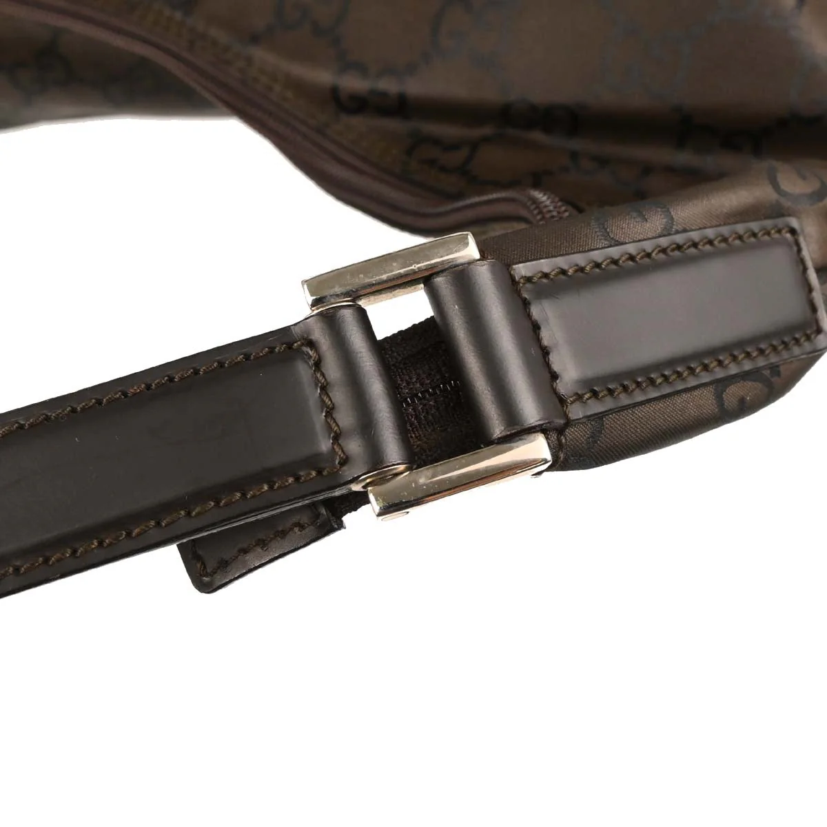 Gucci Brown Nylon GG Hobo Handbag - Image 6