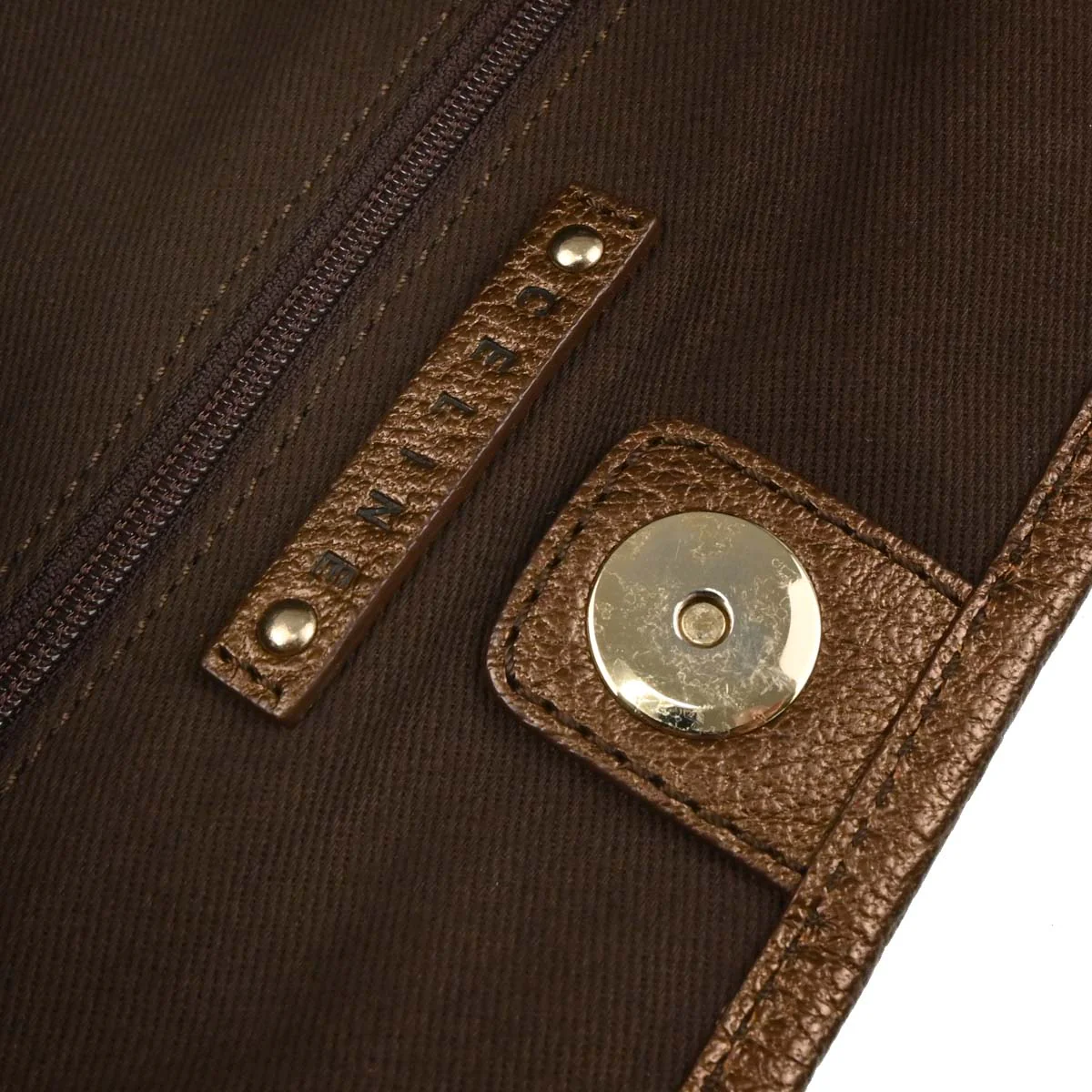 Celine Brown Canvas Tote Handbag - Image 9