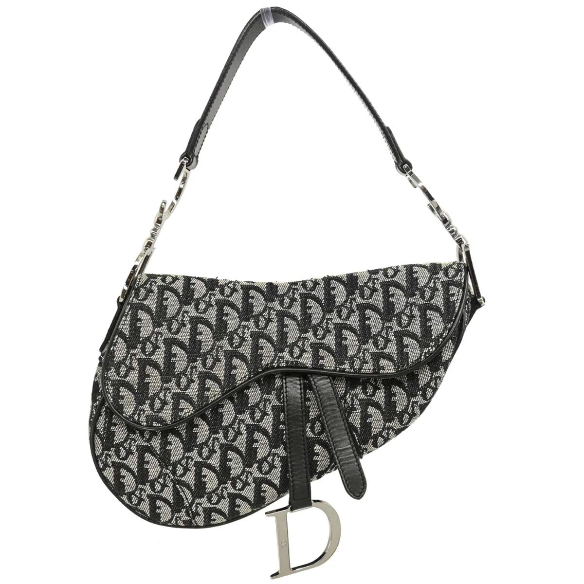 Christian Dior 2002 Black Trotter Saddle Handbag