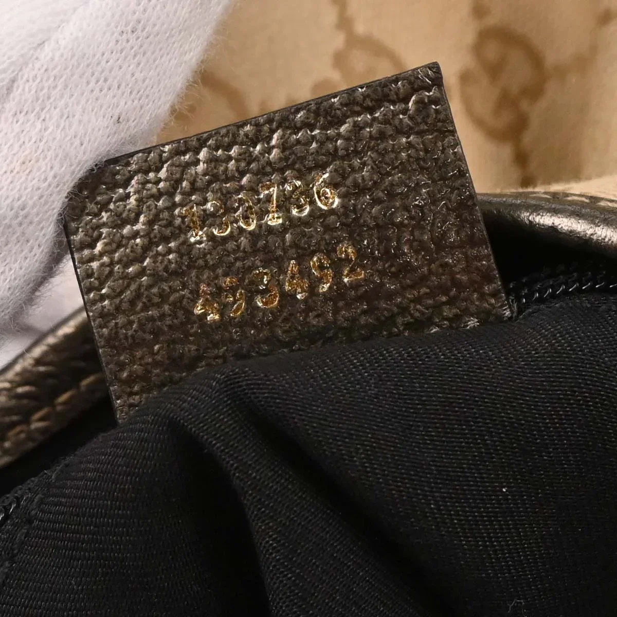 Gucci Beige Canvas GG Handbag - Image 10