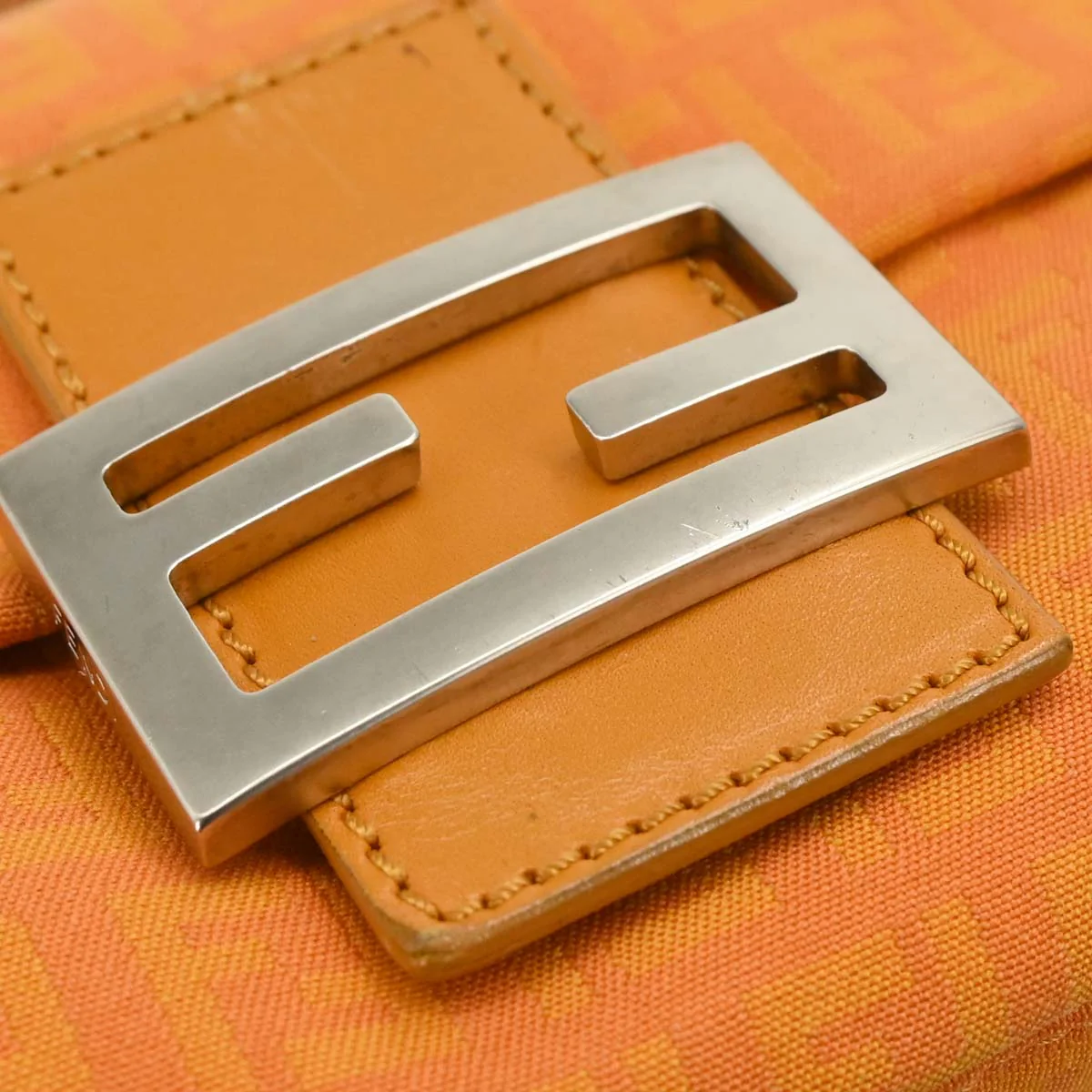 Fendi Orange Canvas Zucchino Handbag - Image 5
