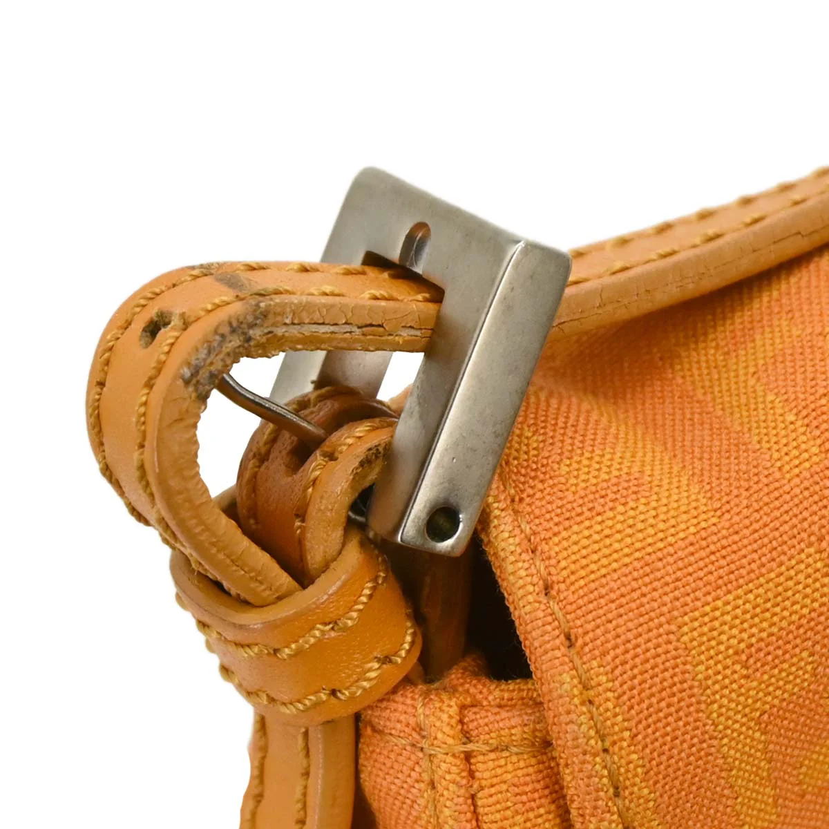 Fendi Orange Canvas Zucchino Handbag - Image 6