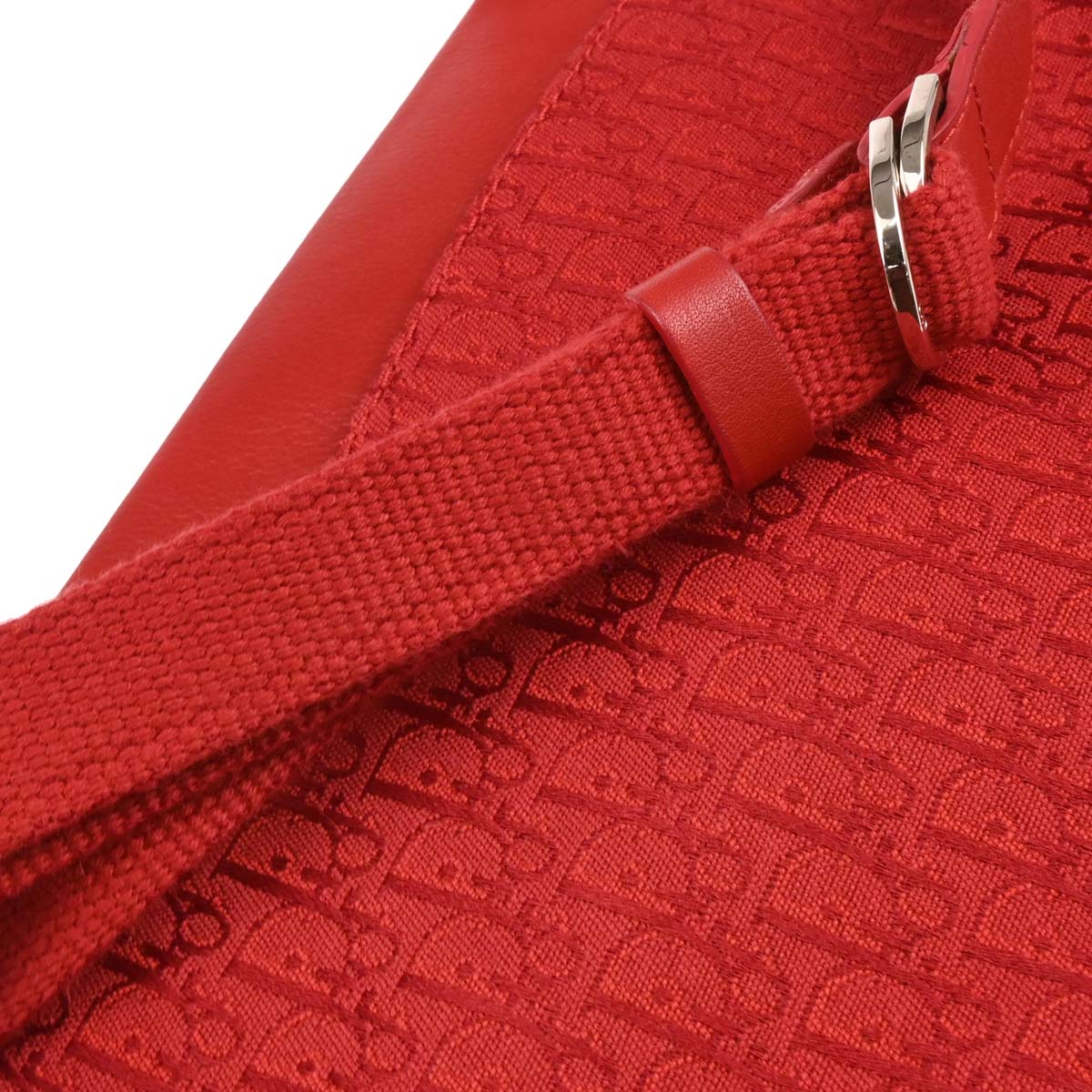 Christian Dior 2003 Red Canvas Trotter Shoulder Bag - Image 4