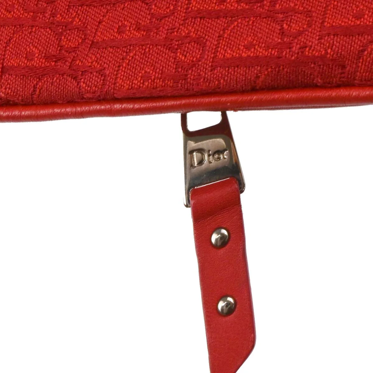 Christian Dior 2003 Red Canvas Trotter Shoulder Bag - Image 5