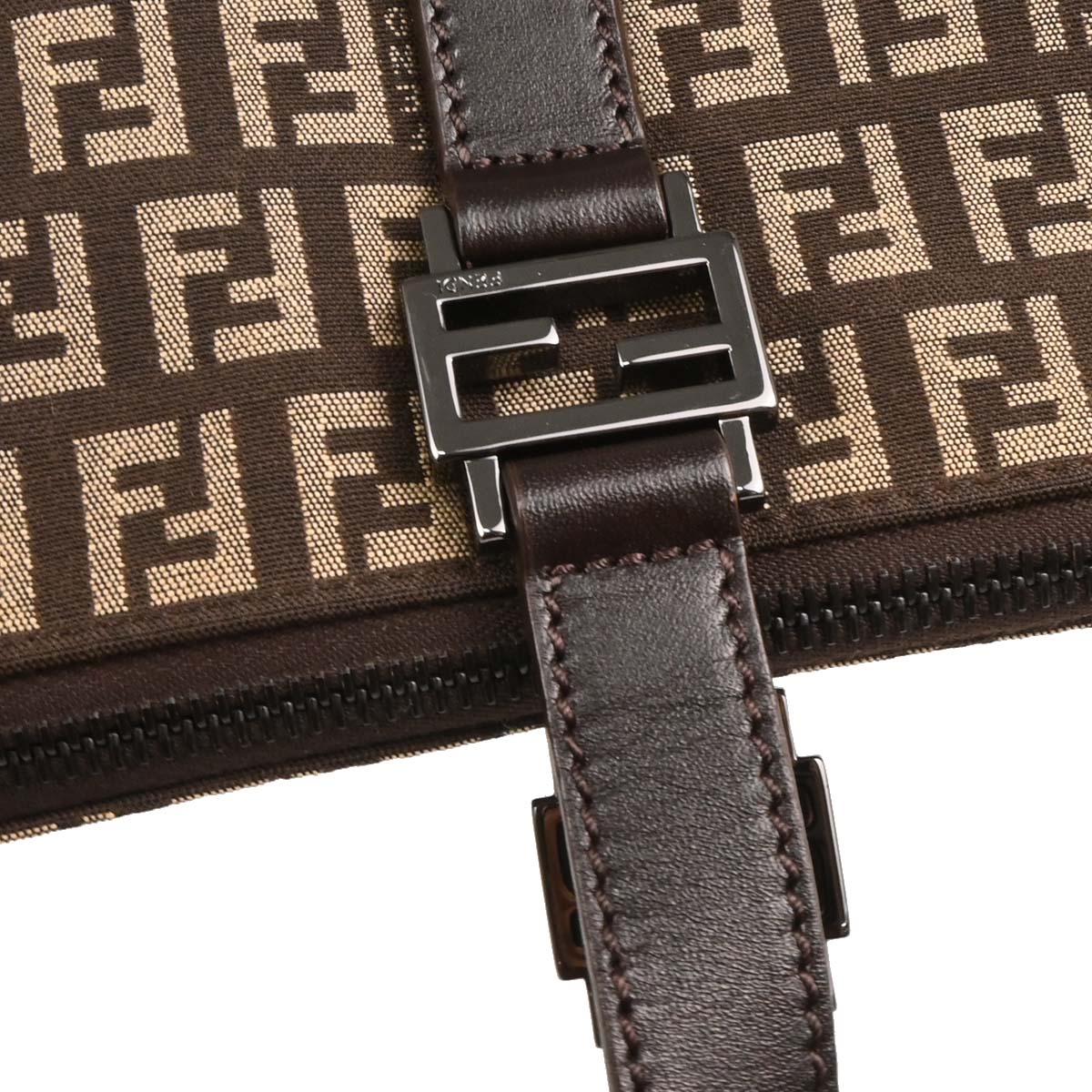 Fendi Brown Canvas Zucchino Tote Handbag - Image 4