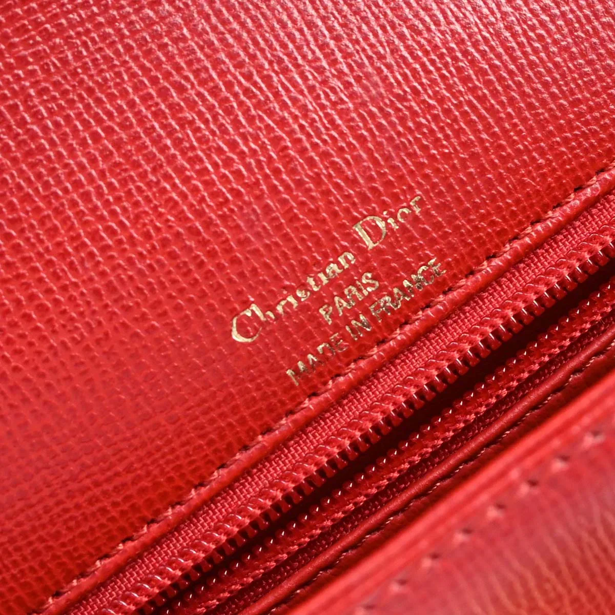 Christian Dior Red Leather Handbag - Image 9