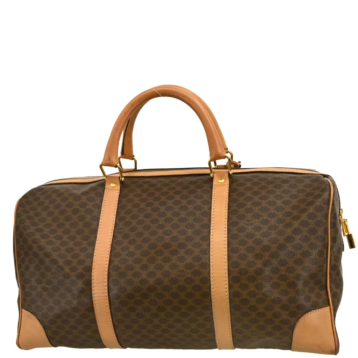 Celine Brown Macadam Duffle Handbag - Image 2