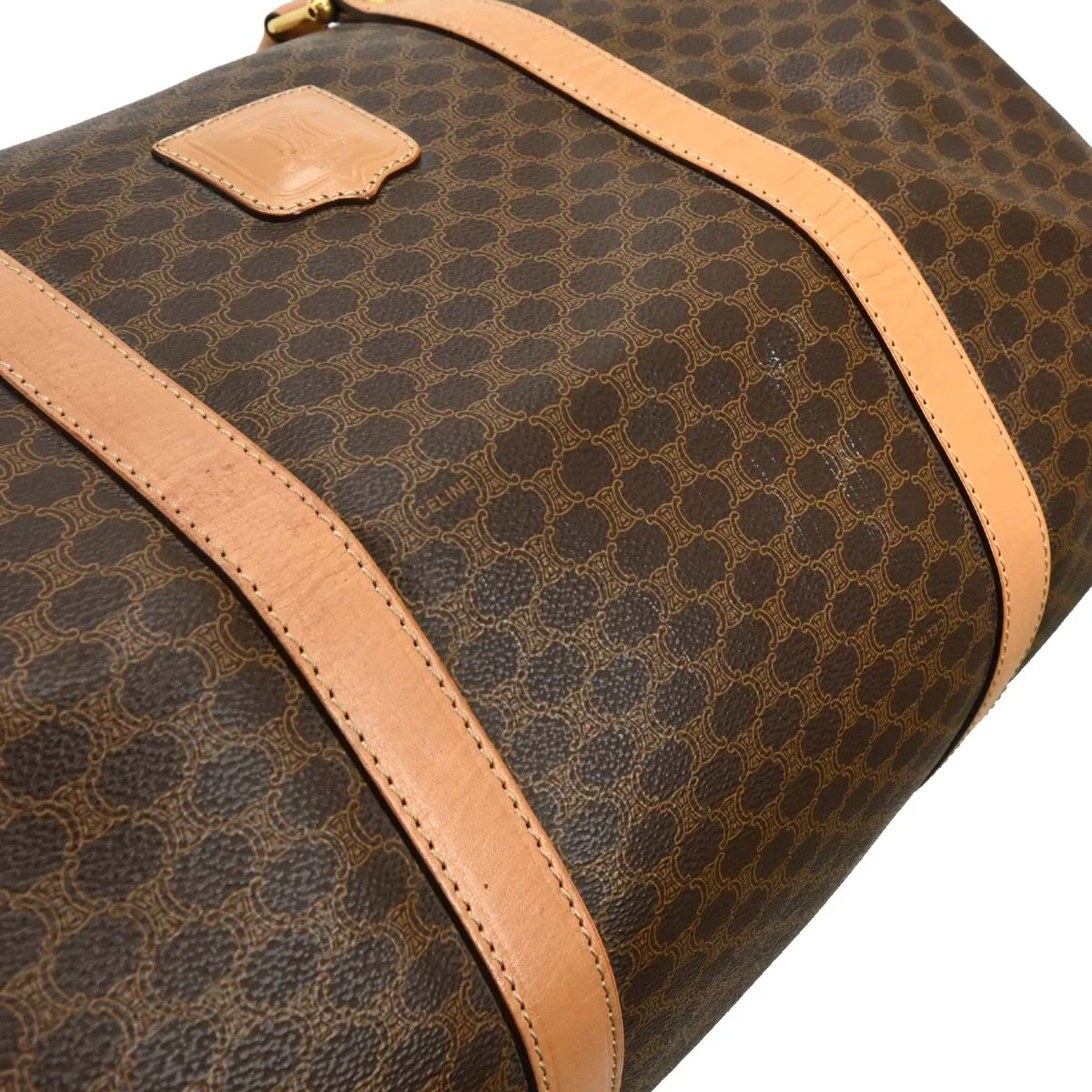 Celine Brown Macadam Duffle Handbag - Image 5