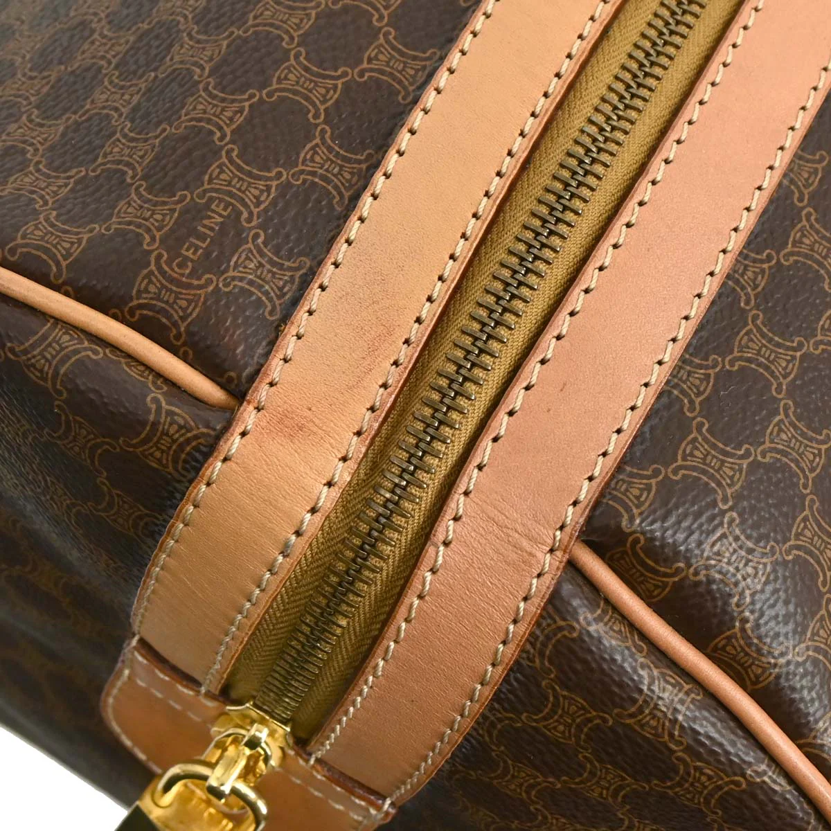 Celine Brown Macadam Duffle Handbag - Image 7