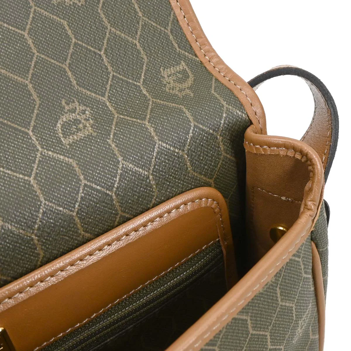 Christian Dior Brown Leather Honeycomb Shoulder Bag - Image 8