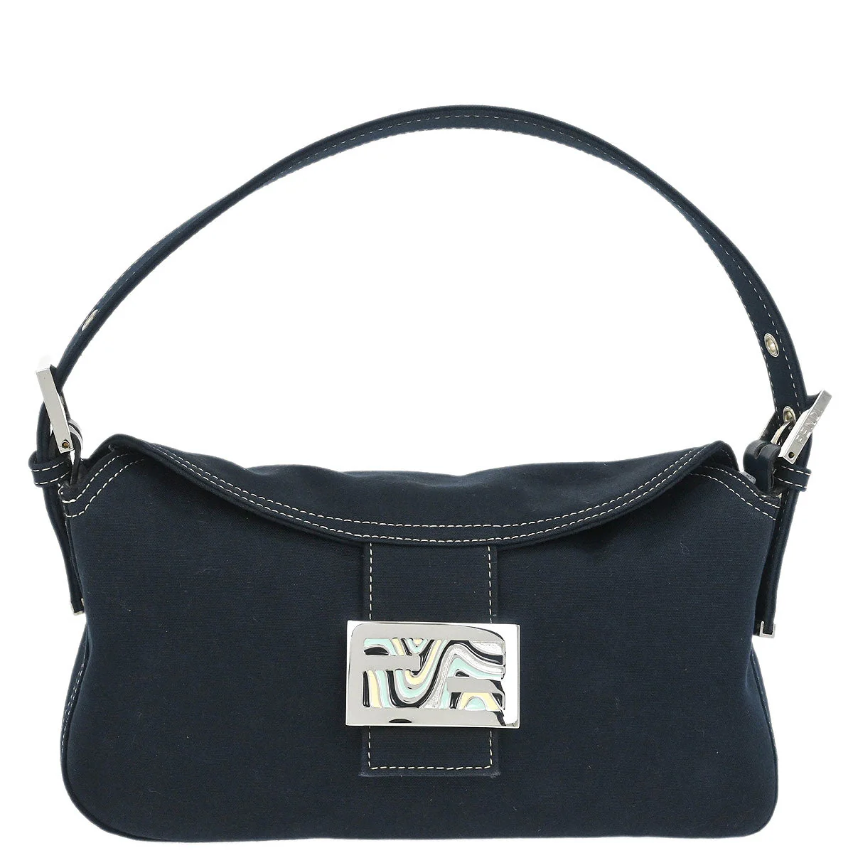 Fendi Navy Canvas Handbag