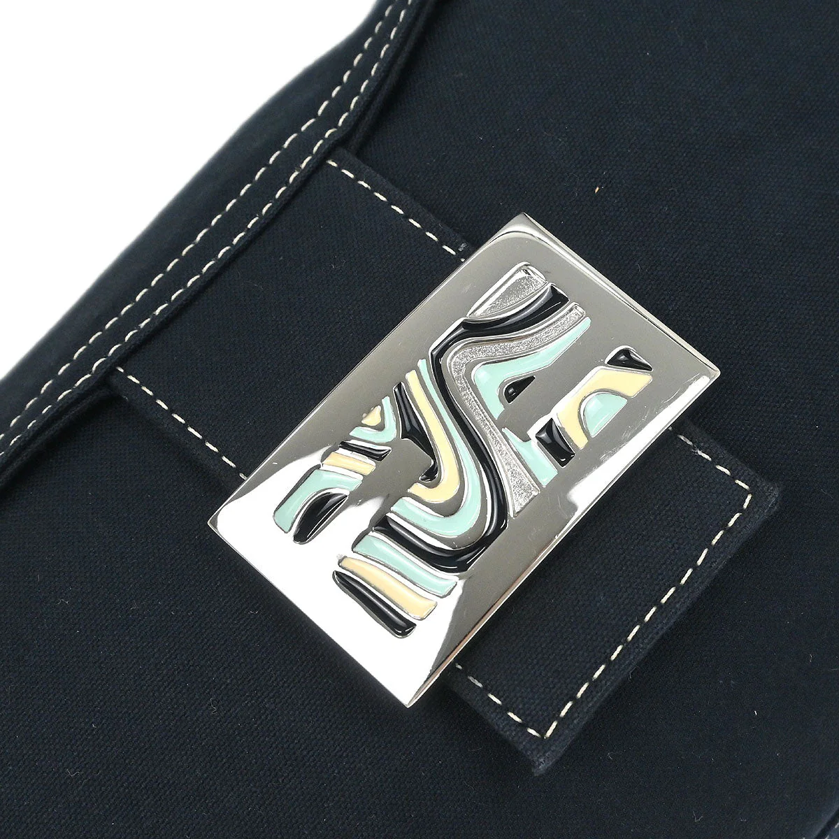 Fendi Navy Canvas Handbag - Image 4
