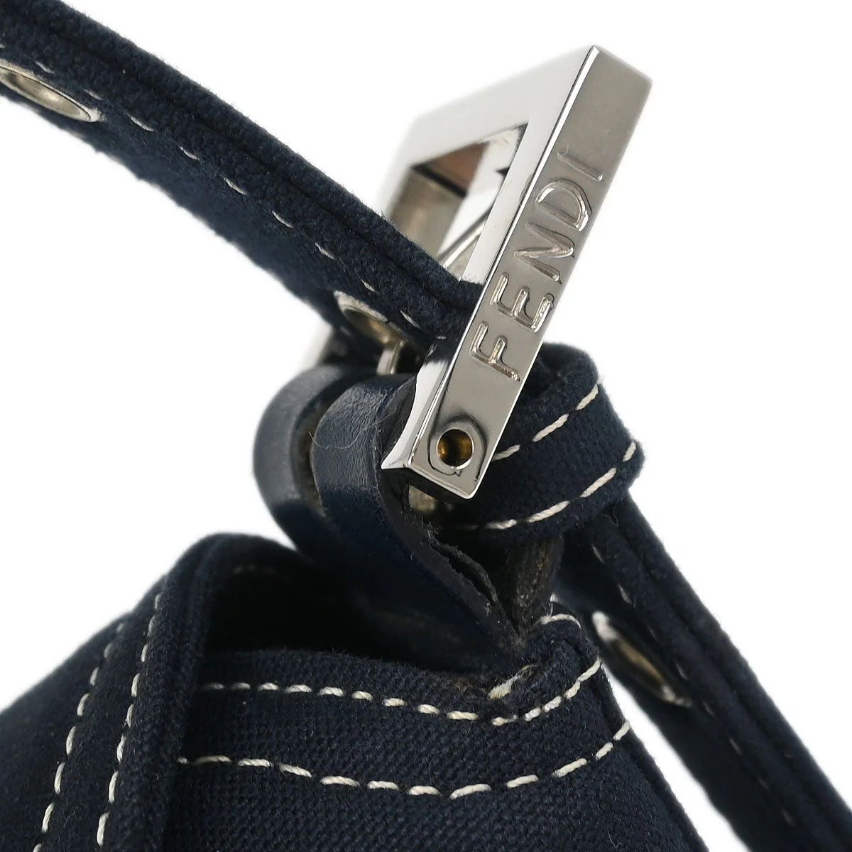Fendi Navy Canvas Handbag - Image 5